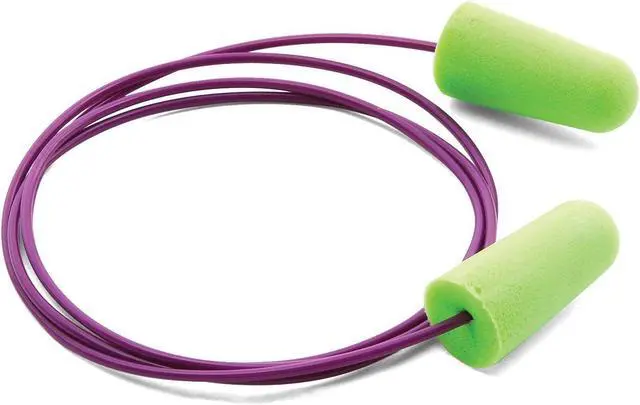 Main image of Moldex Pura-Fit Single-Use Earplugs Corded 33NRR Bright Green 100 Pairs 6900