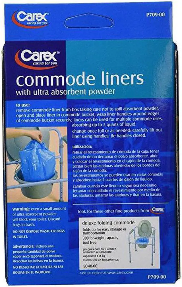 Alt view image 7 of 10 - Compass Health P70900 Carex Commode Liners