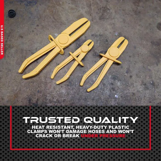 Alt view image 5 of 7 - ABN 3 Piece Flexible Fuel Brake Water Line Hose Clamps Set