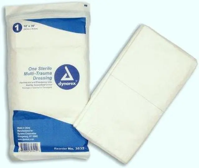 Main image of Dynarex 3532 Sterile Multi-Trauma Dressing, Gauze Dressing, 12" x 30"