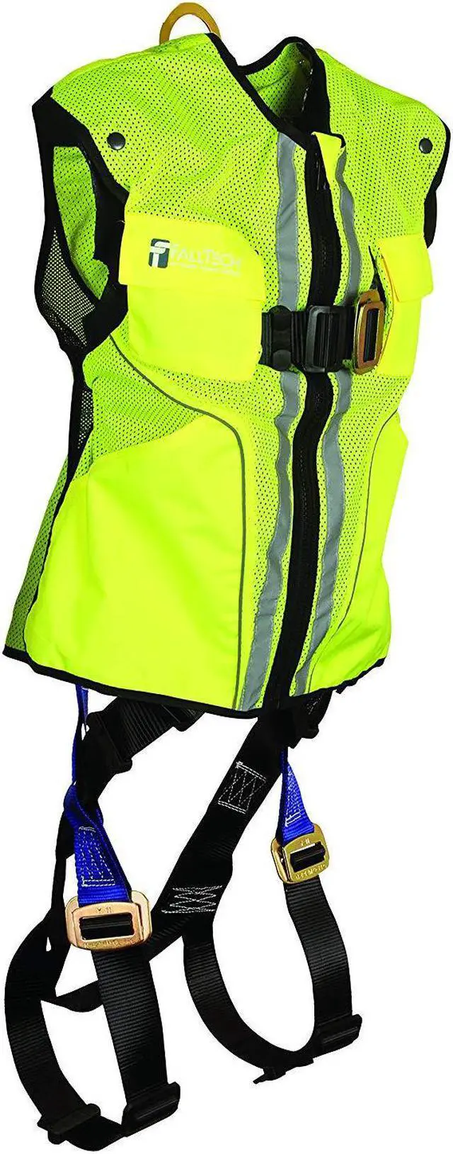 Alt view image 2 of 5 - FallTech 7015LXL Vest Harness, Non-Belted FBH - Reflective Vest, Lime, L/XL