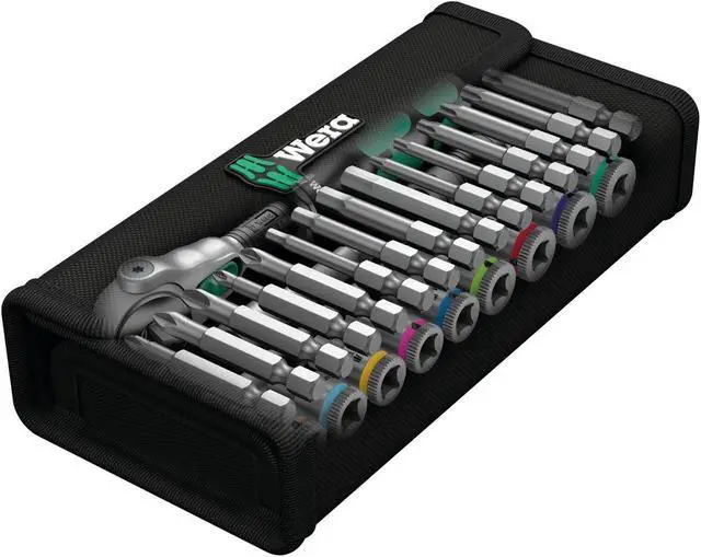 Alt view image 4 of 12 - Wera 05004019001 8100 SA 9 Zyklop Speed Ratchet Set, 1/4" Drive, Imperial