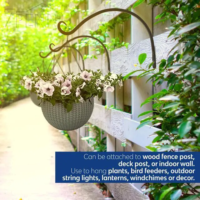 Alt view image 2 of 5 - 7Penn | Hanging Plant Bracket 14” Inch Wall Plant Hanger Windchime Hanger 1pk