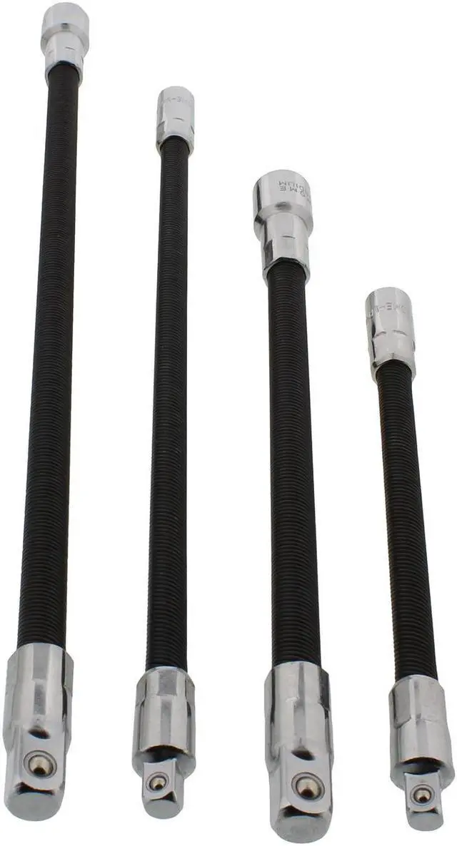 Alt view image 3 of 6 - ABN 4pc Flexible Socket Extension Bar Set - 1/4 and 3/8in Flex Socket Extensions