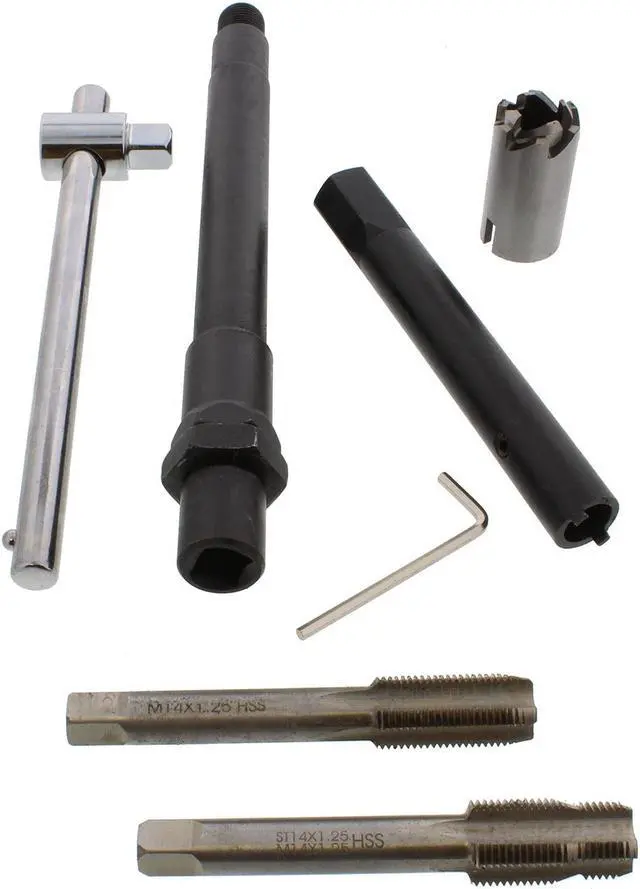 Alt view image 4 of 7 - ABN Spark Plug Thread Repair 14mm Metric Rethreading Set Rethreading Tool Kit