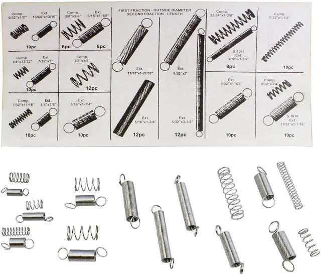 Alt view image 4 of 7 - ABN Compression & Extension Steel Wire Spring 200 pc Assortment Set Springs Kit