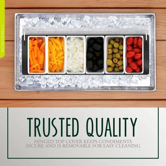 Alt view image 4 of 8 - Ice Cooled Condiment Holder Garnish Tray