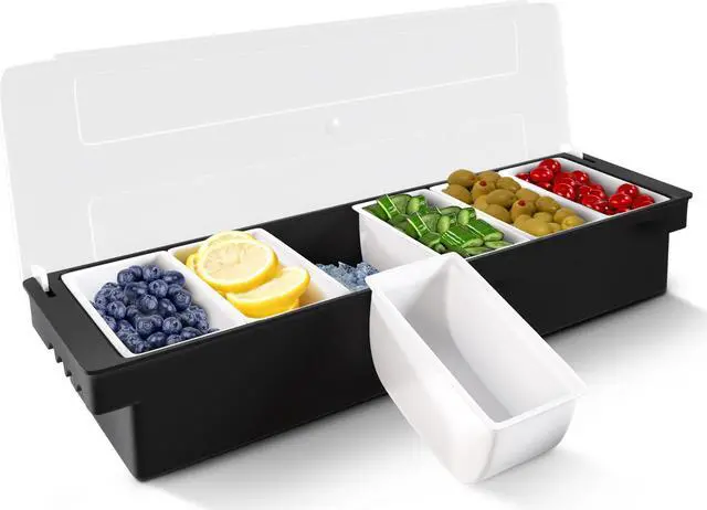 Alt view image 2 of 8 - Ice Cooled Condiment Holder Garnish Tray