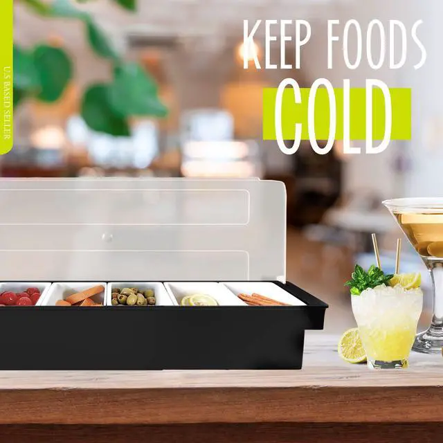 Alt view image 6 of 8 - Ice Cooled Condiment Holder Garnish Tray