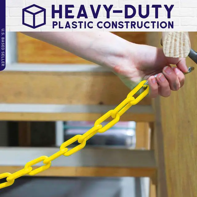 Alt view image 3 of 7 - BISupply Plastic Chain Barrier 125ft Yellow Plastic Halloween Chain for Crowds