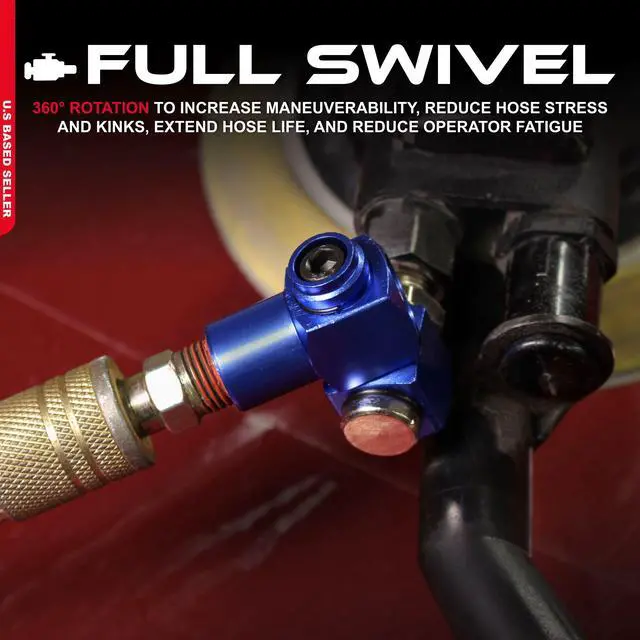 Alt view image 7 of 11 - ABN 1/4" Inch NPT 360 Degree Swivel Connector with Tension Control