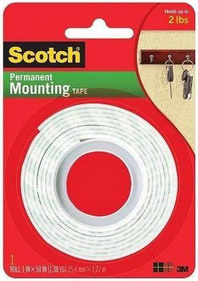 Alt view image 8 of 18 - 3M Mounting Tape Holds 2 lb. 1"x50" White 114