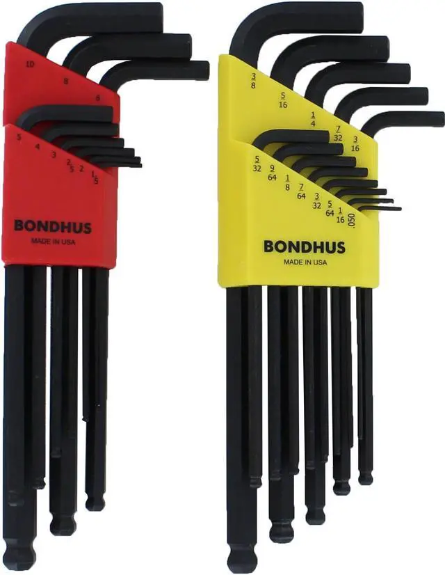 Alt view image 2 of 6 - Bondhus 20199 22-Piece Metric and SAE Balldriver L-Wrench Set Double Pack
