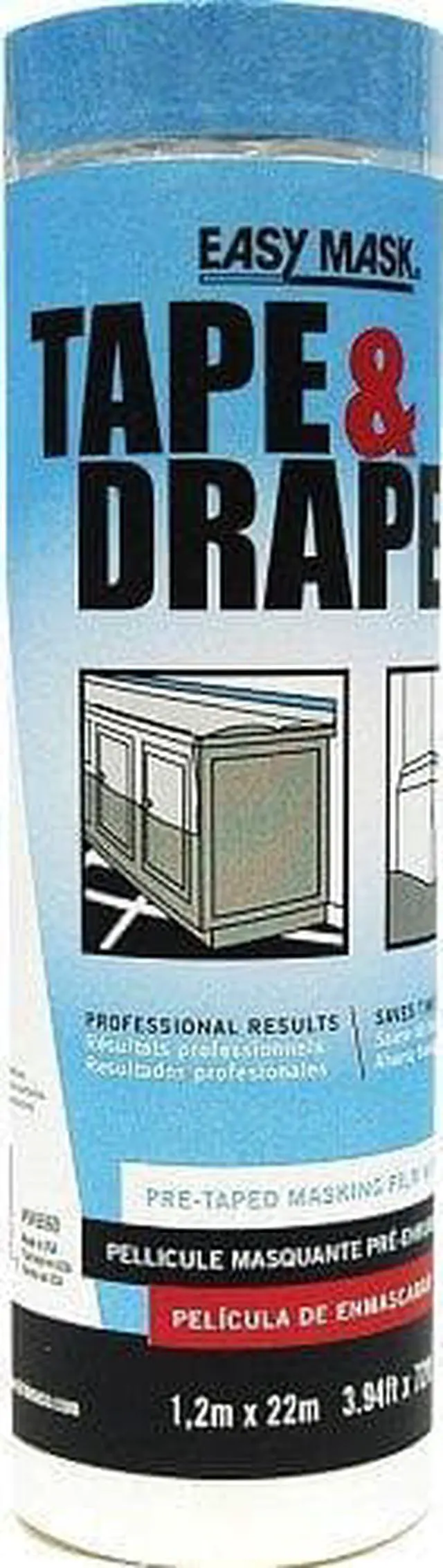 Alt view image 3 of 7 - Trimaco Tape & Drape Pre-Taped Plastic 4 Ft. x 75 Ft. 1/2 mil Drop Cloth 949560