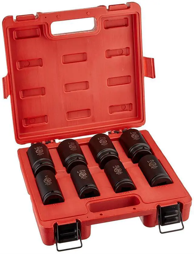 Alt view image 5 of 8 - Chicago Pneumatic S6008D 8 piece 3/4" Drive Impact Socket Deep Set