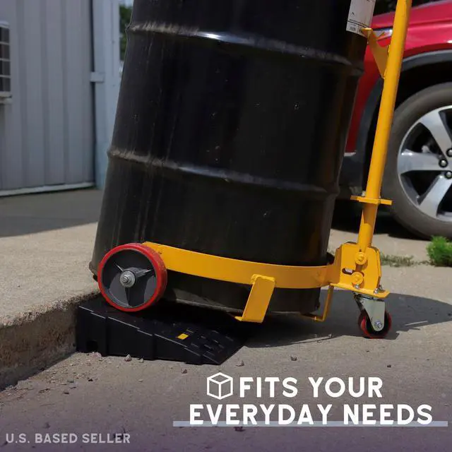 Alt view image 2 of 7 - BISupply 55 gal Drum Dolly 1pk - 1200 lb Capacity Low Profile Steel Barrel Cart