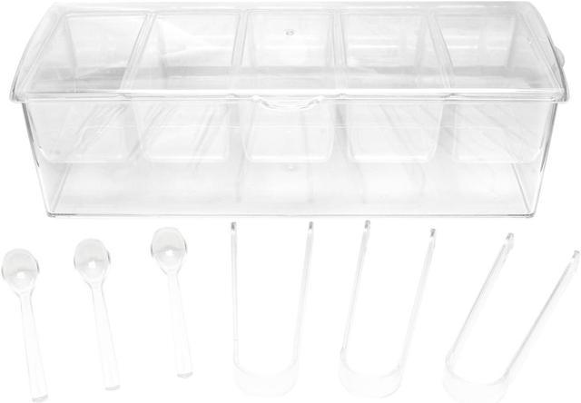 7Penn | Condiment Tray with Ice Chamber Lid Tongs Spoons 5 Condiment  Containers