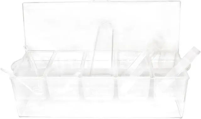Alt view image 4 of 8 - 7Penn | Condiment Tray with Ice Chamber Lid Tongs Spoons 5 Condiment Containers