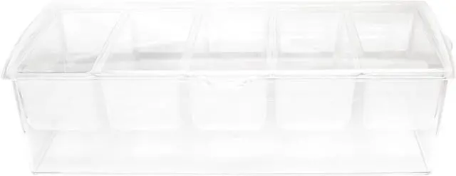 Alt view image 5 of 8 - 7Penn | Condiment Tray with Ice Chamber Lid Tongs Spoons 5 Condiment Containers