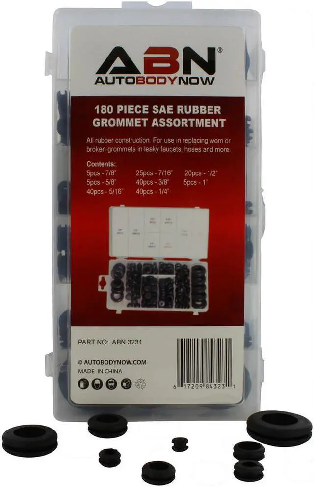 Alt view image 5 of 7 - ABN 180 Piece SAE Rubber Grommet Assortment 7/8 5/8 5/16 7/16 3/8 1/4 1/2 & 1 Inch