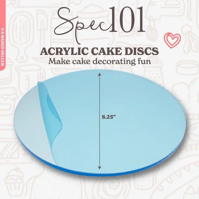 Alt view image 2 of 7 - Spec101 Acrylic Cake Disc 8.25in 2 Pack - Round Acrylic Disc Set - 1/8in Thick
