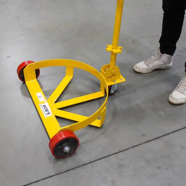 Alt view image 7 of 7 - BISupply 55 gal Drum Dolly 1pk - 1200 lb Capacity Low Profile Steel Barrel Cart
