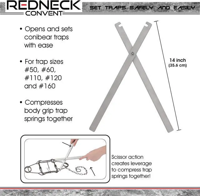 Main image of RC Body Trap Set Tool  14IN Aluminum Body Grip Setting Tongs Animal Trap Setter
