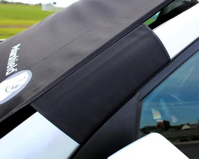 Alt view image 2 of 6 - Delk Polarshield Winter Windshield Cover with Security Panels, Black, 61"x32"