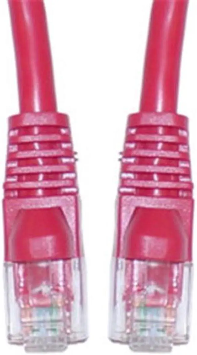 Alt view image 3 of 3 - Cable Wholesale Home Office Electronics Cat5e Red Ethernet Patch Cable Snagless/Molded Boot 4 Foot