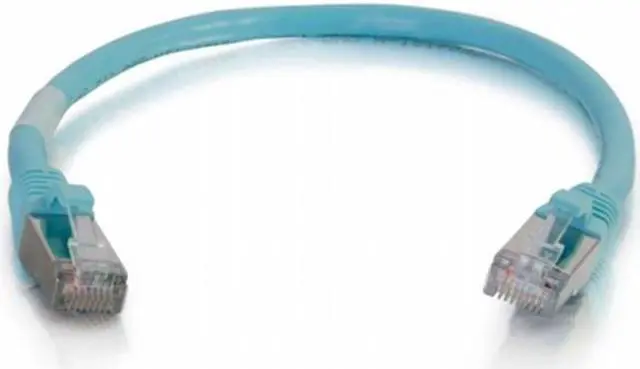 Main image of C2G 00740 Cat6a Cable - Snagless Shielded Ethernet Network Patch Cable, Aqua (1 Foot, 0.30 Meters)