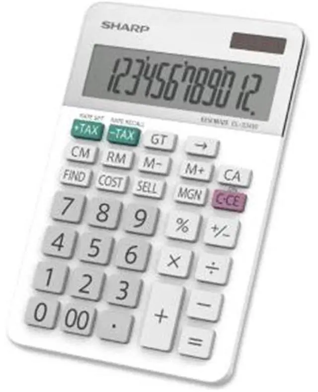 Alt view image 2 of 15 - Sharp EL-334W Large Desktop Calculator 12-Digit LCD EL334W