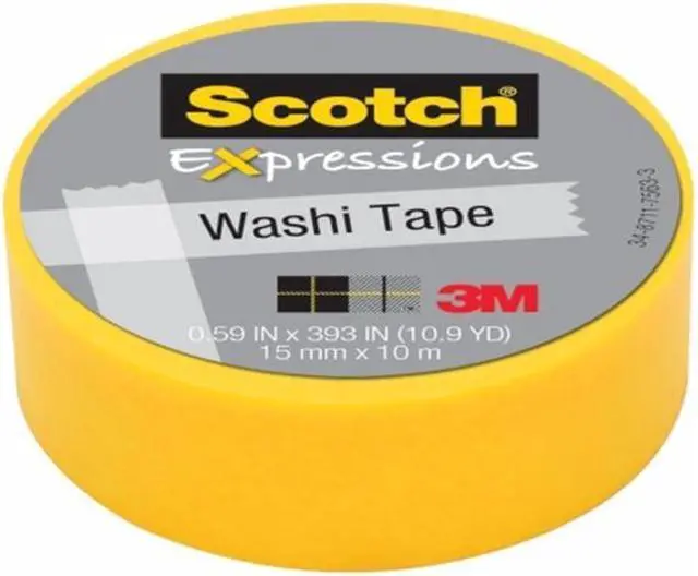 Alt view image 3 of 17 - 3M C314-ORG Washi Tape .59 in. x 393 in. - 15mmx10m -Orange