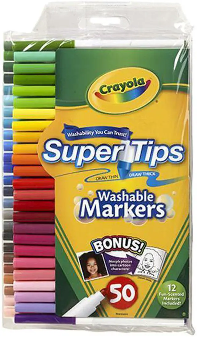 Alt view image 2 of 13 - Crayola Llc Formerly Binney & Smith BIN585050 Washable Markers 50Ct Super Tips