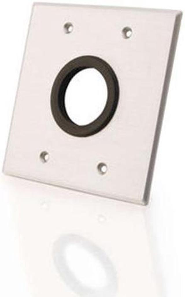 Alt view image 2 of 16 - C2g 1.5In Grommet Cable Pass Through Double Gang Wall Plate - Brushed Aluminum