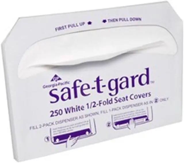 Main image of Georgia Pacific GPC47046 0.5 Fold Toilet Seat Covers, White - 14.5 in. x 17 ft.