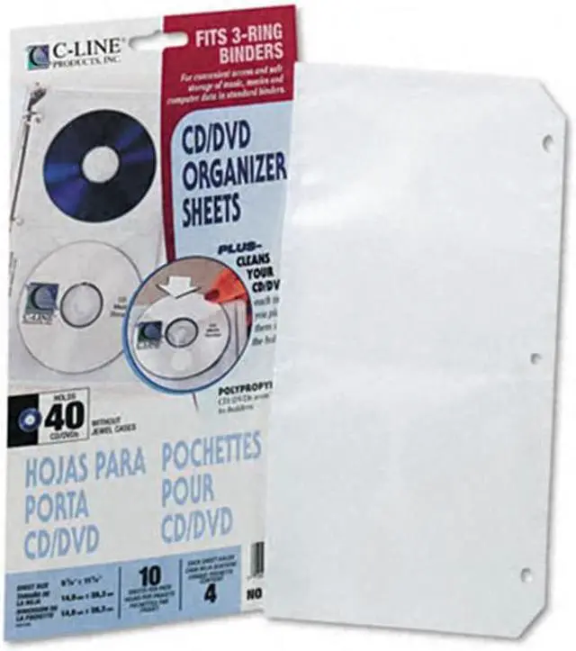 Alt view image 2 of 11 - Deluxe CD Ring Binder Storage Pages Standard Stores 4 CDs 10/PK