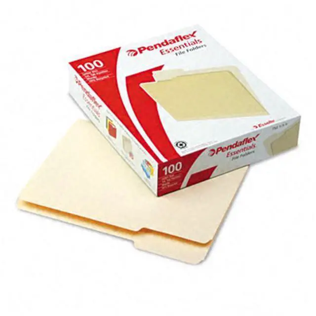 Alt view image 2 of 14 - Pendaflex Essentials File Folders 1/3 Cut First Position Top Tab Letter Manila 100/Box 752131