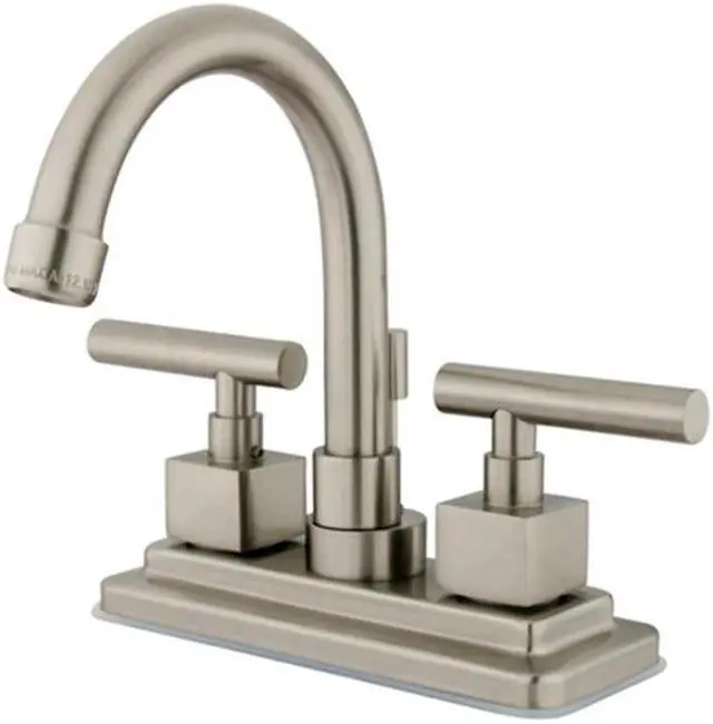 Main image of Kingston Brass KS8668CQL 4 Inch Center Lavatory Faucet - Satin Nickel