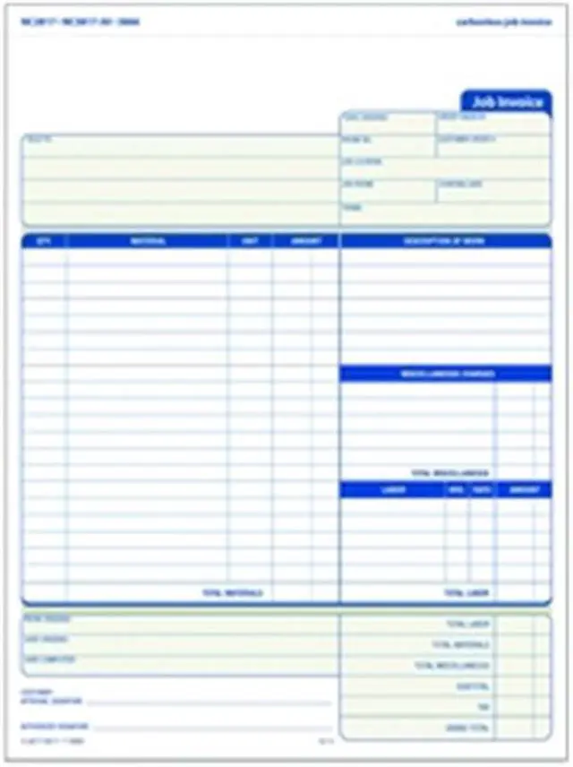 Adams Job Invoice Forms 2-Part Corbels 100 St./BK 8-1/2"x11-7/16 ...