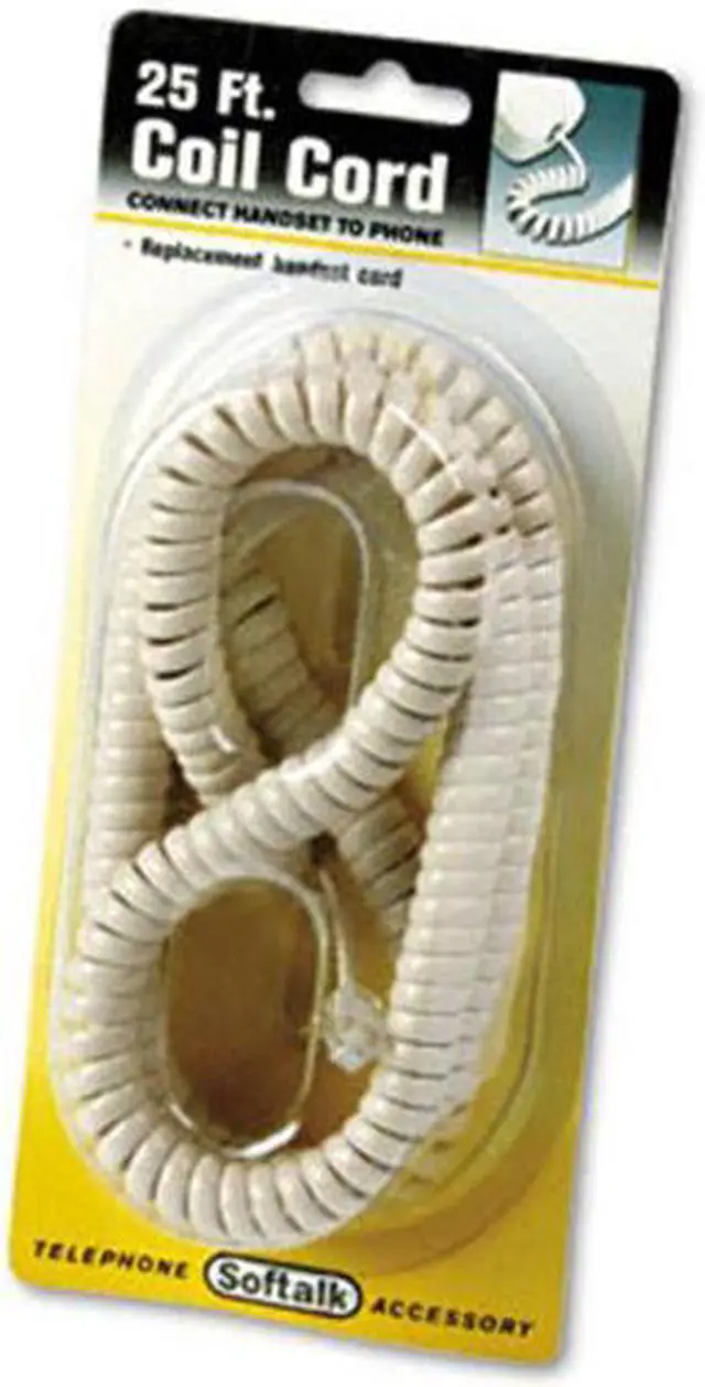 Alt view image 7 of 12 - Softalk Coiled Phone Cord Plug/Plug 25 ft. Ivory 42265