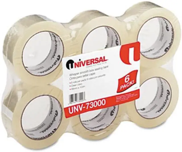 Alt view image 3 of 11 - Universal Quiet Tape Box Sealing Tape 48mm x 100m 3" Core Clear 6/Pack 73000