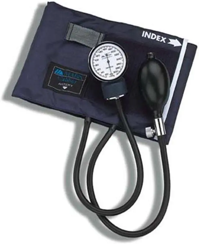 Alt view image 2 of 7 - Mabis 01-133-016 Caliber Adjustable Aneroid Sphygmomanometer - Blue Nylon Cuff - Large Adult