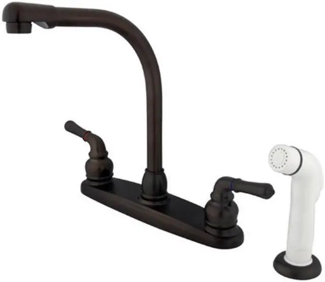 Main image of Kingston Brass KB755 8 Inch Center Kitchen Faucet With Side Sprayer - Oil Rubbed Bronze