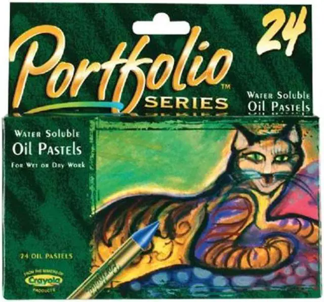 Alt view image 2 of 8 - CRAYOLA 523624 PORTFOLIO OIL PASTELS 24 COLOR SET WATER SOLUBLE
