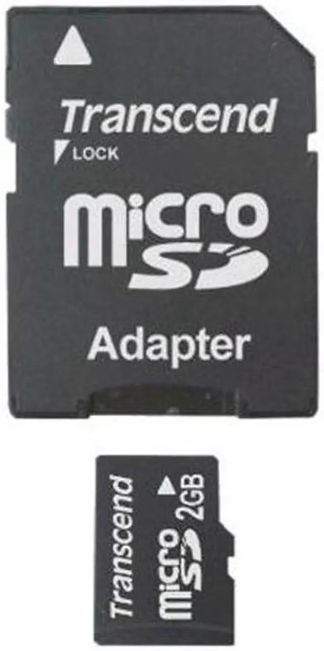 Alt view image 2 of 2 - Transcend 2GB microSD with SD adapter Memory Card Model TS2GUSD