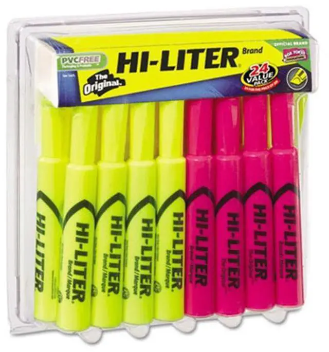 Alt view image 3 of 20 - Desk Style Highlighter Chisel Assorted Colors 24/Pack