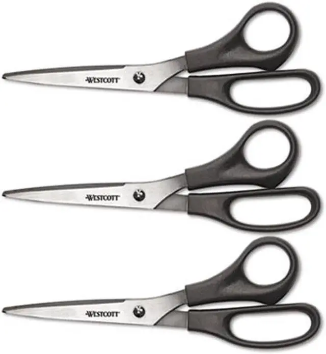 Main image of Westcott Scissors,8"bentstr,3pk,Bk 13402