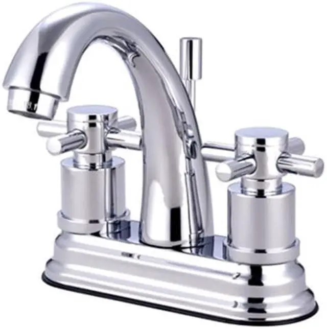 Alt view image 2 of 5 - Kingston Brass KS8611DX Two Handle 4 in. Centerset Lavatory Faucet with Brass Pop-up