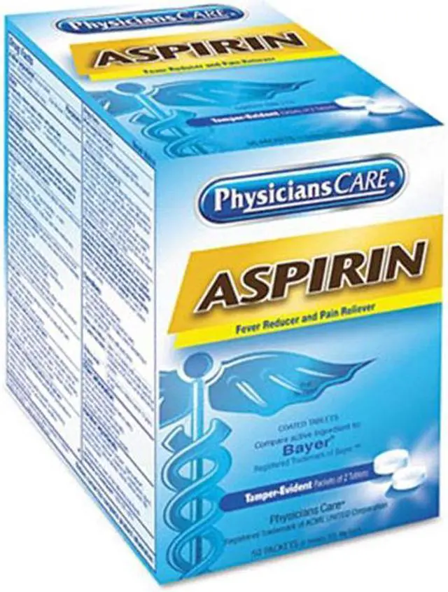 Alt view image 2 of 3 - Acme United 90014 Physicians Care Aspirin Tablets  50 Two-Packs per Box