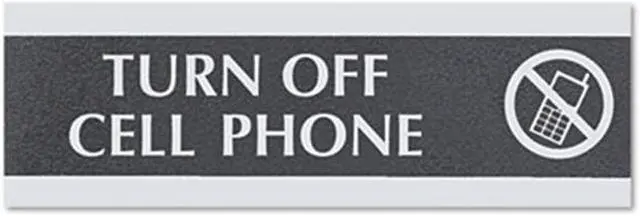 Alt view image 8 of 12 - Headline Sign Century Series Office Sign TURN OFF CELL PHONE 9 x 3 4759